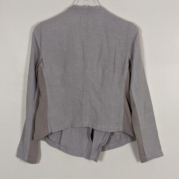 Nic + Zoe Taupe Linen Fitted Jacket Small - Picture 9 of 9